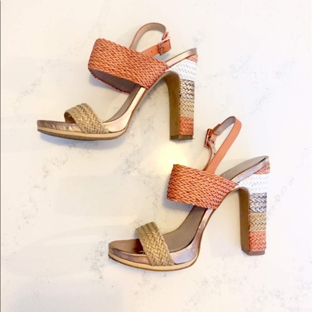 Vince Camuto Woven Colorblock Heels